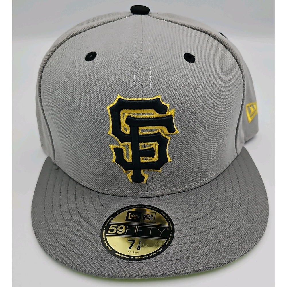 San Francisco SF GIANTS NEW ERA Fitted Gray Hat Cap 7 1/8